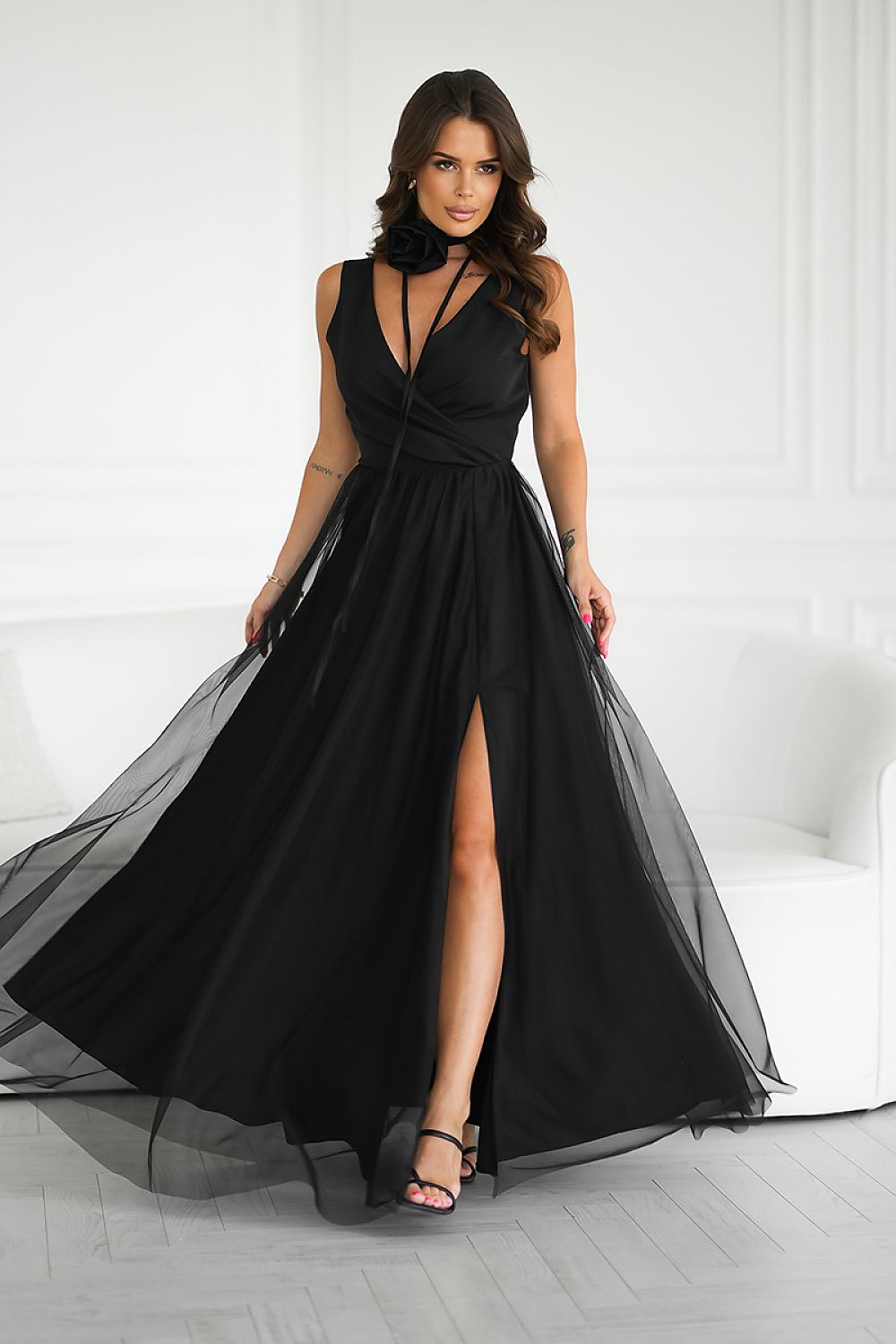 Robe longue Bicotone