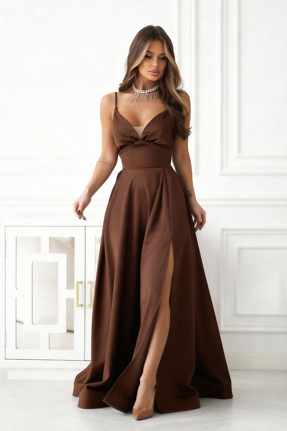  Robe longue model 222064 Bicotone 