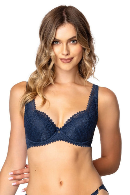 Soutien-gorge dentelle push-up bleu - Mat image 12