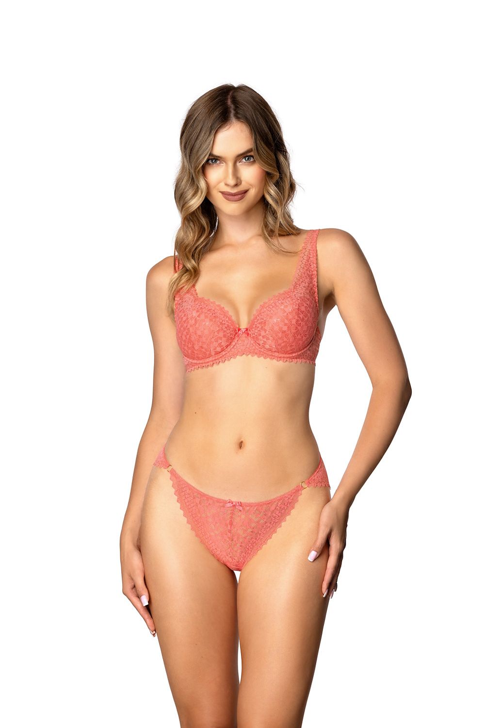 Soutien-gorge dentelle push-up bleu - Mat image 7